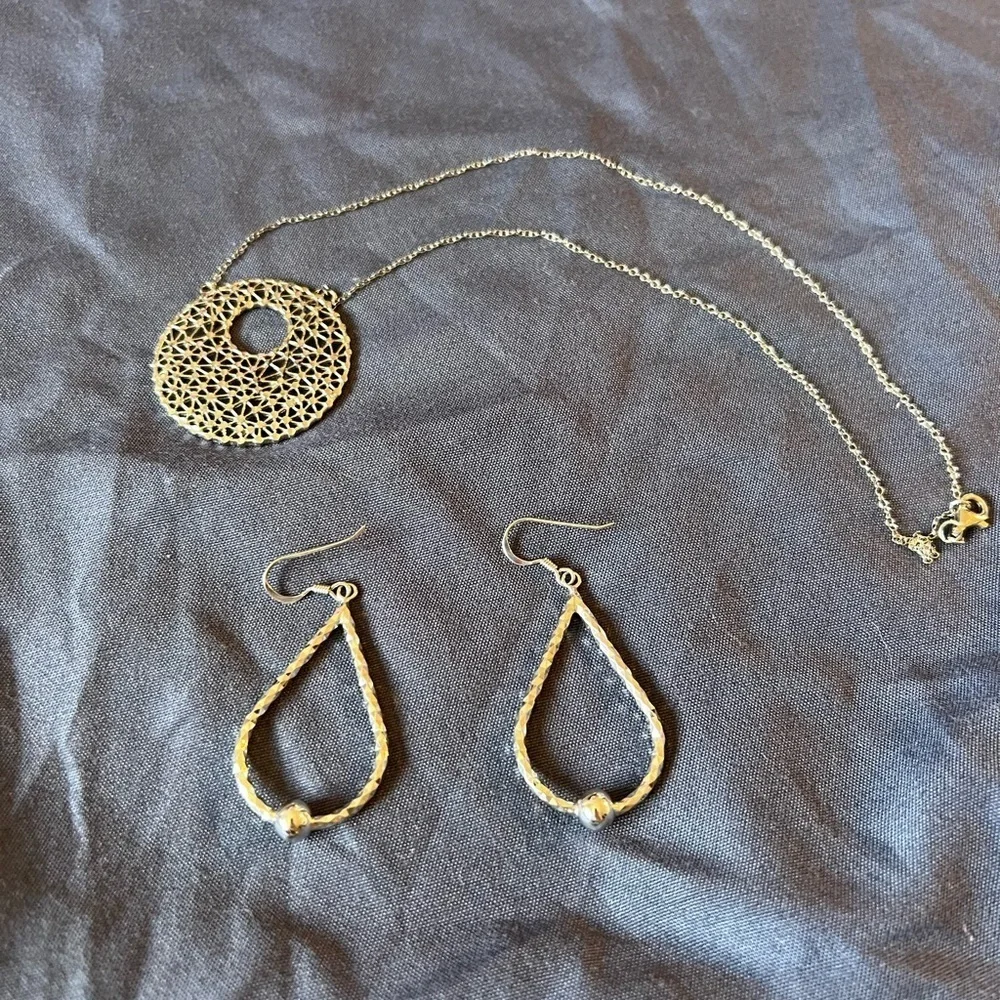 Silver Teardrop Earrings with Intricate Design
